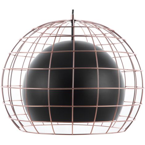 Lámpara de techo negra de metal 128 cm pantalla estilo industrial Liri