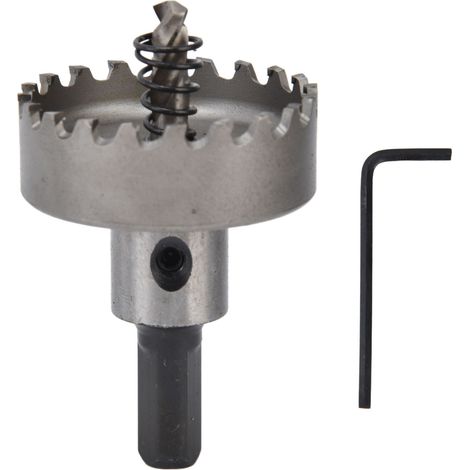 Lot de scies cloches carbure pour métal, acier inoxydable et aluminium, queue triangulaire antidérapante 45mm 20 dents (1/5)