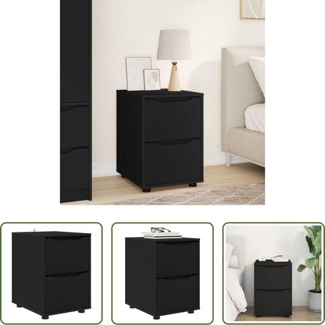 Schrank Schwarz -  Aufbewahrungsschrank Schwarz 40 x 48 x 57 cm Holzwerkstoff (1/5)