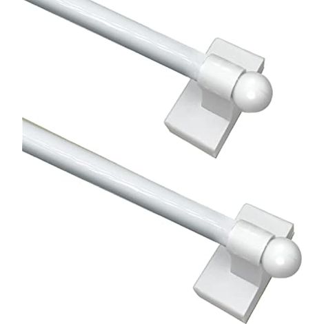Lot de 2 tringles à rideaux magnétiques pour portes et fenêtres d'appareils mentaux – Tringle à rideaux réglables multi-usage pour toilettes, bar, café, réfrigérateur – Réglable de 22,9 à 40,6 cm de (1/5)