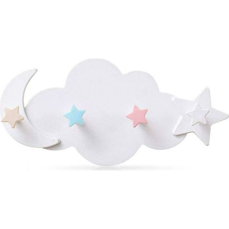 Badematte mit 4 Haken, selbstklebende Kunststoffhaken, Wolkenmotiv, wasserfester Klebehaken, Wandhaken zum Selbstkleben, Küchenhaken (1/5)