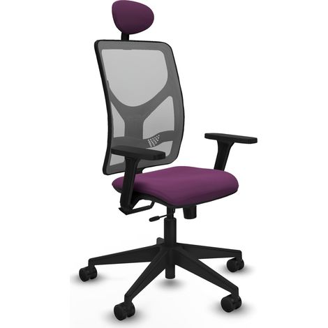 Silla oficina piqueras y crespo Motilla cuero sintético gris violeta (1/2)