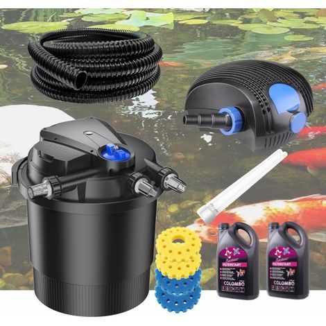 Kit Filtre Pression Bassin UV 36W, Ampoule, bactéries et mousses de remplacement, Pompe, Tuyau 40000 L. (1/5)
