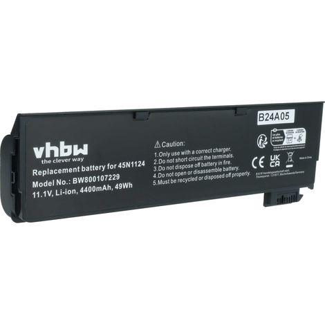 vhbw Akku kompatibel mit Lenovo ThinkPad T460(20FNA03YCD), T460 20FN002, T460(20FNA06FCD), T460(20FNA04DCD) Notebook (4400 mAh, 11,1 V, Li-Ion) (1/5)