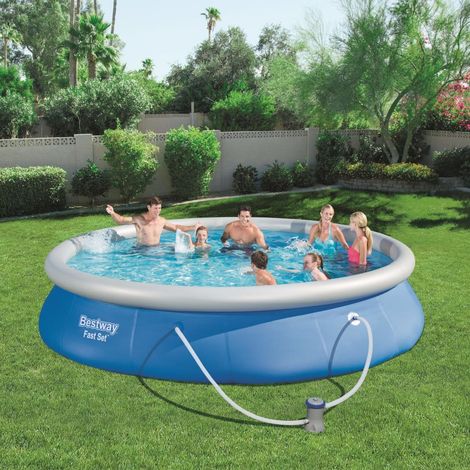 Ensemble de piscine,Piscine tubulaire Hors-sol Ronde, piscine gonflable Fast Set 457 x 84 cm 57313 -BonneVie98551