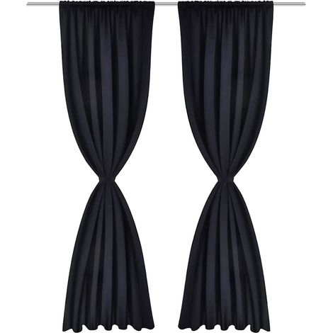Maison Exclusive - 2 cortinas negras oscuras con jaretas, blackou (1/3)