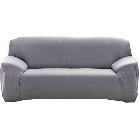 Housse de Canapé Polyester Gris Élastique Antidérapante et Anti-poussière pour Sofa 4 Places 235-300cm (1/5)