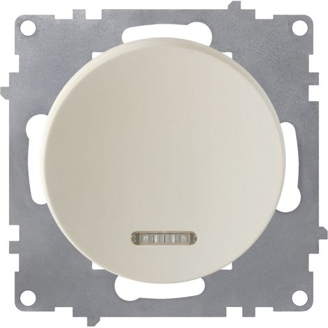Interrupteur simple allumage, avec témoin lumineux LED, 1 voie - beige (1/3)