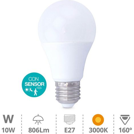 Ampoule LED gsc 10W blanc chaud détecteur présence
