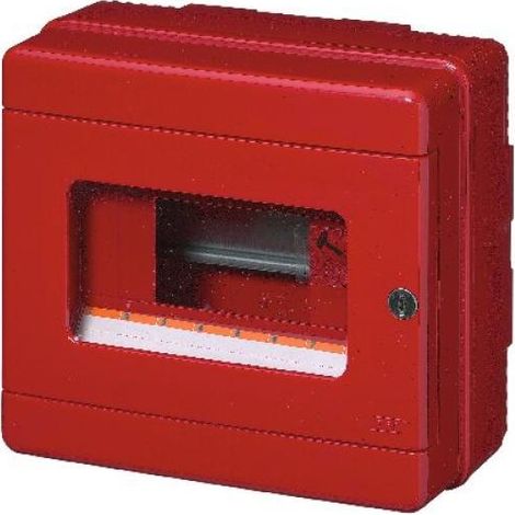 Centralino emergenza 8 moduli ip56 coperchio trasparente colore rosso confezione 1 pezzo elettrocanali ec64008