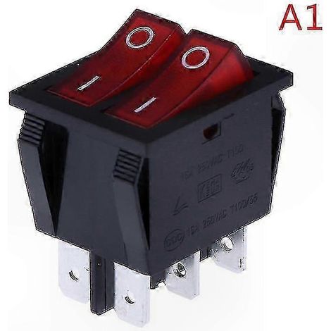 Interrupteur à bascule double bouton 16A 250V pour radiateur à huile, commande marche/arrêt (1/4)
