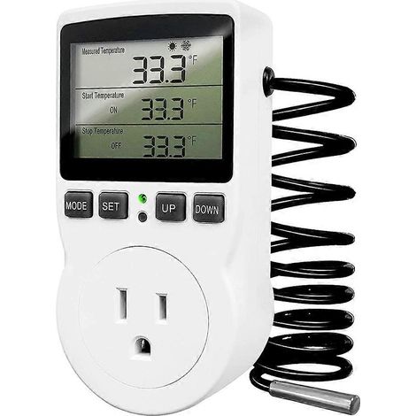 Prise thermostatique numérique 120 V, prise 110 V pour terrarium, serre ou reptile (prise américaine). (1/5)