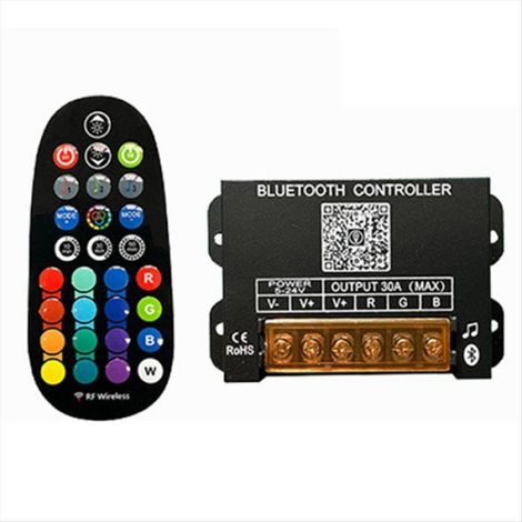 Contrôleur LED - RGB - 3 Canaux - 30 A - DC5-24 V - Bluetooth + RF - 102 x 62 x 20 mm - 1 Pièce (1/5)