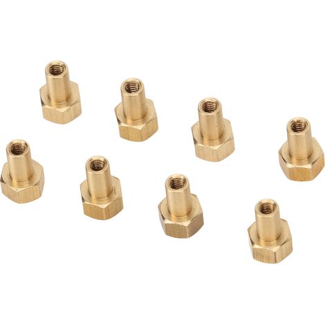 Acht Sechskantmuttern für ferngesteuerte Autos im Maßstab 1:24, aus verschleißfestem Messing, passend für Axial SCX24, 8 mm/0,31 Zoll. (1/5)