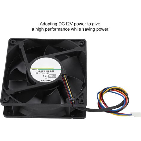 Ventilador de refrigeración SHLF1212BHE-02 DC12V 1.6A 12CM con control de temperatura y modulación por ancho de pulso (PWM)
