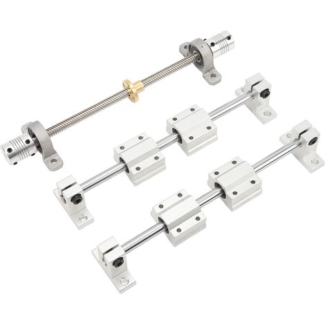 Tige filetée T8x8 avec écrou, support SC8UU, palier linéaire et accouplement flexible pour axes 8-200 mm (1/5)