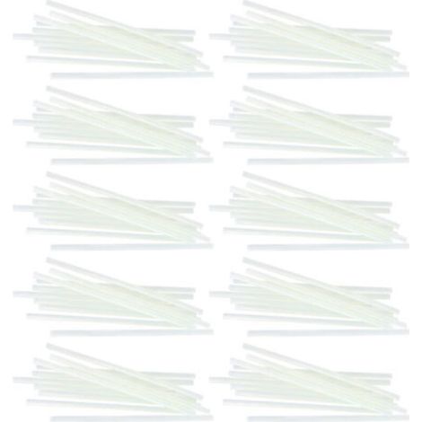 100 bâtonnets de colle thermofusible transparents de 7 x 200 mm pour réparations et loisirs créatifs.