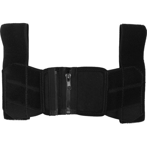 Correcteur de posture élastique avec fermeture éclair, ceinture anti-voûte dorsale, soutien lombaire réglable, noir, taille M. (1/5)