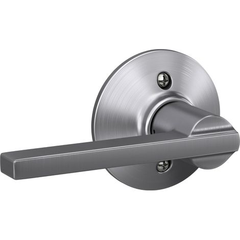 Latitude Poignée de porte factice à levier unilatéral non tournant, chrome satiné (1/5)