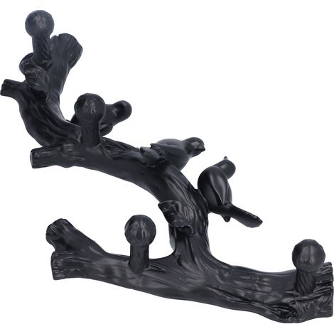 3D-Vogel-Wandbehang-Set, Kleiderhaken ohne Bohren für den Eingangsbereich, kreative Wanddekoration, Schwarz (NX0181c), mittlere Größe 38 cm (1/5)