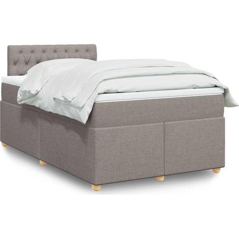 Boxspringbett mit Matratze Taupe 120x190 cm Stoff vidaXL