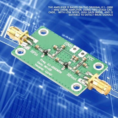 Amplificateur RF large bande 0,1-2000 MHz gain 60 dB LNA 0,12 GHz (1/5)