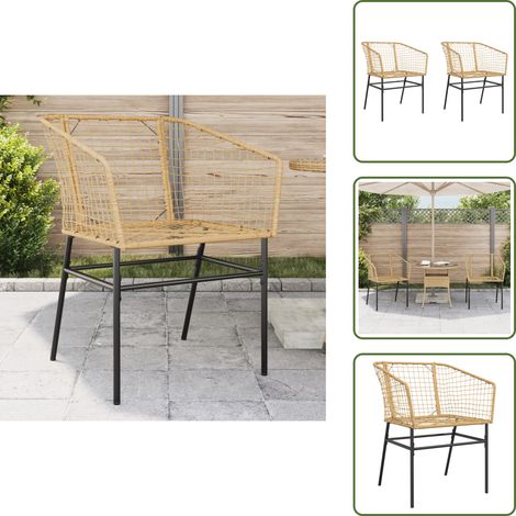 Chaises de jardin lot de 2 marron résine tressée - Chaise De Jardin - Mobilier De Jardin - Fauteuil De Jardin - Résine Tressée - Rotin Synthétique (1/5)