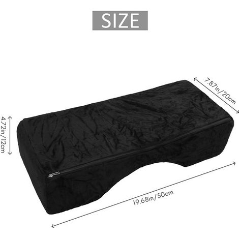 Coussin professionnel en flanelle noire avec mousse à mémoire de forme pour extensions de cils et soins de beauté (1/5)