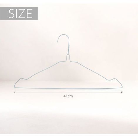50 Cintres 41cm Solides en Métal Blanc à Barre Pantalon et Encoches pour Accrocher Vos Vêtements (1/5)
