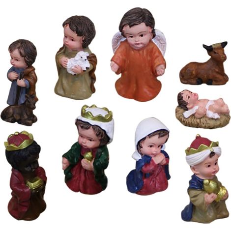1 Jeu Ornements Décors Délicats De La Nativité Décors De Crèche De Table Décoratifs De Figurines De La Nativité Décorations De Noël De Jésus Figurines De Crèche Résine (1/5)