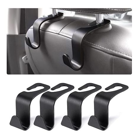 Crochet de Stockage de Voiture, Appuie-Tête Crochet en Plastique, Crochet de Siège de Voiture Accessoires pour Appuie-Tête,Sac à Main,Porte-Monnaie,Manteaux,Sac à Provision,Bouteille d'eau (1/5)