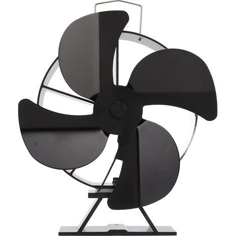 Ventilateur de cheminée à énergie thermique, 4 pales en alliage d'aluminium, ventilation puissante pour poêle à bois (1/5)