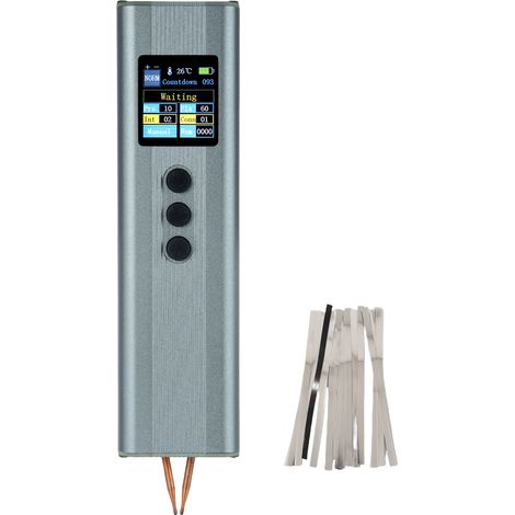 Soudeuse par points à batterie, soudeuse portable, batterie au lithium 2200 mAh, écran couleur TFT 1,33 pouces, 11 niveaux de réglage, épaisseur de soudure : 0,1 à 0,3 mm (1/5)