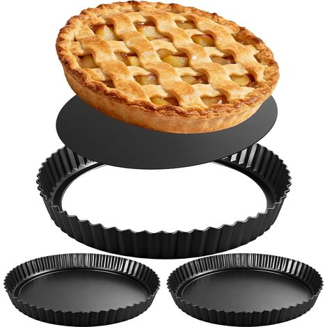 2er-Pack Tarteformen, 23 cm Tarteformen mit herausnehmbarem Boden, Quiche-/Kuchenformen (1/5)