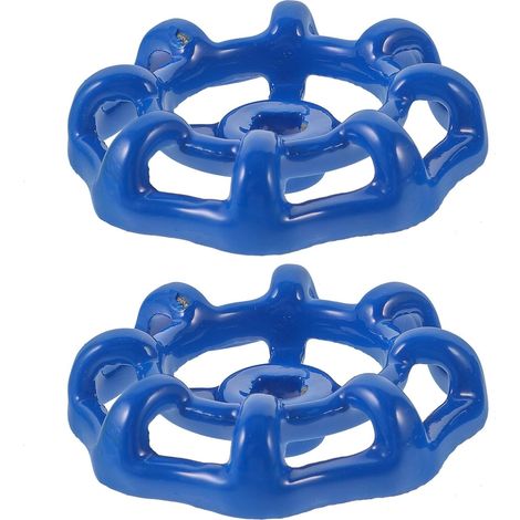 Poignée de Vanne de Robinet en Acier Moulé Bleu, 2 Pièces (1/5)