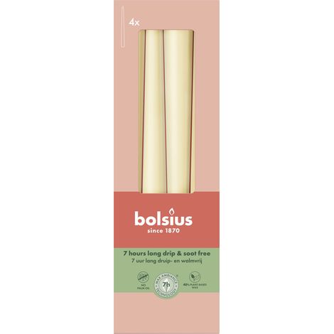 Bolsius Spitzkerzen beige 24,5 cm Ø 2,4 cm 4 Stück