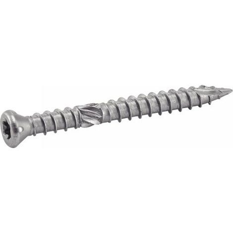Acton – Vis spécial terrasse tête fraisée réduite six lobes – Double filet – Inox A2 6x60 mm – Boîte de 100 pour bois dur (1/3)