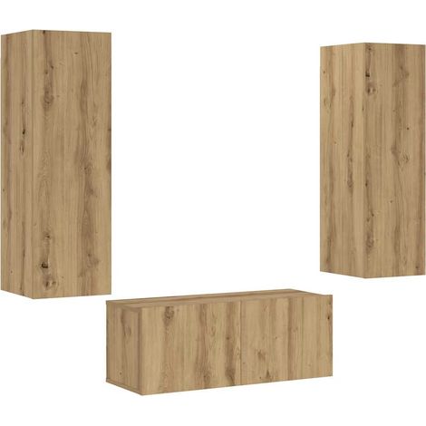 Maison Exclusive - Mobili TV a Parete 3 pz Rovere Artigianale in Legno Multistrato