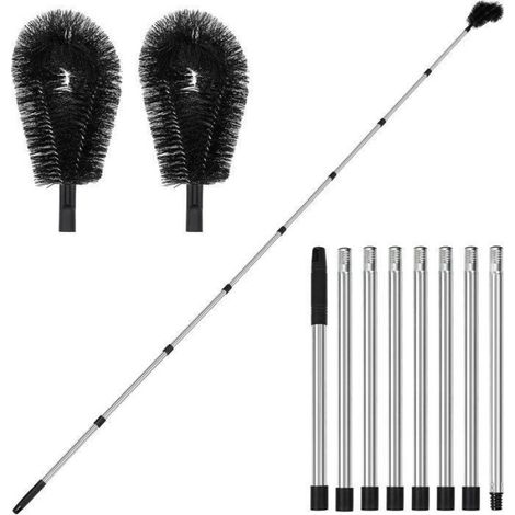 Brosse Pour Gouttières - Télescopique 2,8 M - Tête En L Réglable - Acier Inoxydable - 2 Têtes (1/5)