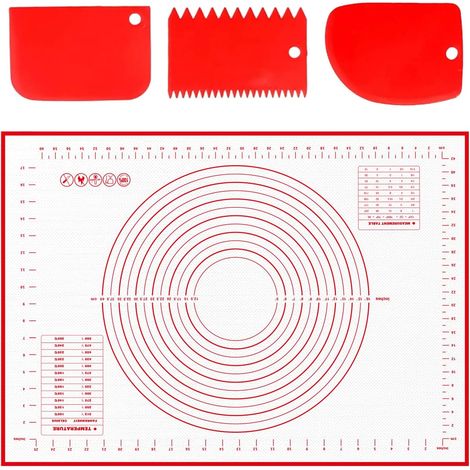 Tapis de cuisson silicone Alyvisun avec 3 grattoirs, antidérapant et réutilisable. (1/5)