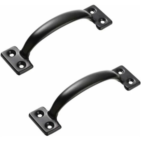Poignee Meuble, 2 Pièces Poignee de Meuble Cuisine Vintage Acier Inoxydable Poignée pour Porte en Bois, Porte de Fer, Tiroir, Meubles à Chaussures, Noir (1/4)