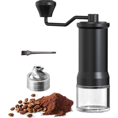 Moulin à café manuel portable en acier inoxydable pour expresso, cafetière à piston et café filtre, pour une utilisation à domicile et en voyage.-AquaForge (1/5)