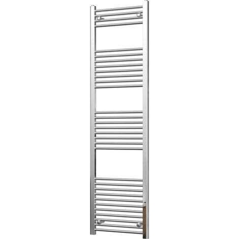 Zennor - Chrome Heated Towel Rail - H1800mm x W500mm - Straight (1/3)