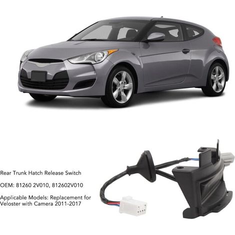 Interrupteur de Déverrouillage Hayon Arrière 812602V010 pour Hyundai Veloster (2011‑2017) avec Caméra (1/4)