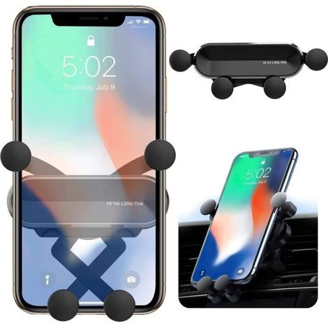 Support Téléphone Voiture, Gravité Porte Telphone Universel Support Smartphone à Grille d'Aération avec Rotation 360°(4.7 ''- 6.8 (1/4)