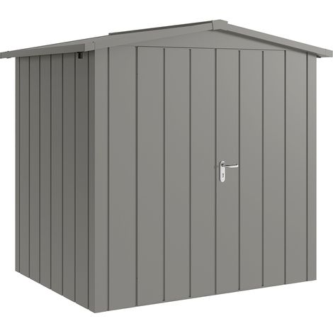 Hörmann Metall-Gerätehaus "Juno" mit Satteldach, JSD4 - Modern, 214 x 166 cm (B x T), graualuminium, 2-flüglige Tür (1/5)