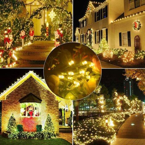 Guirxiété lumineuse LED pour sapin de Noël, Blanc chaud 300 lumières 32 mètres sans télécommande (1/3)
