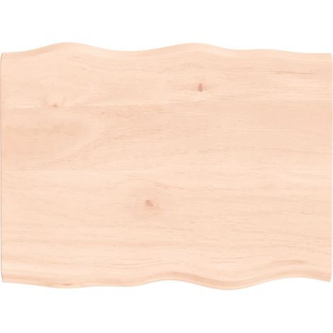 Dessus de table, Plateau De Table bois chêne massif non traité bordure assortie LKF63321 (1/4)