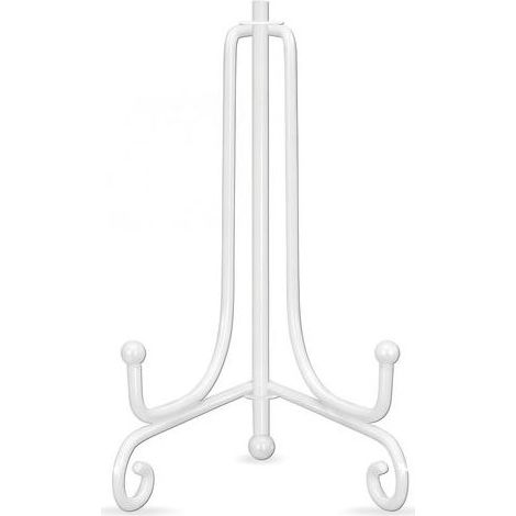 Lot de 2 Blanche Métal chevalets Porte Assiette Présentoirs Décoratifs en pour Photo, Cadres pour Image, Livres de Cuisine, Assiettes décoratives, Tableaux et pièces d’Art,4 Pouces (1/3)