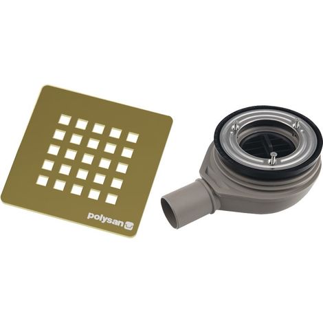 Siphon pour receveur de douche TRENECA, dia. 90 mm, DN40, couvercle doré (1/3)